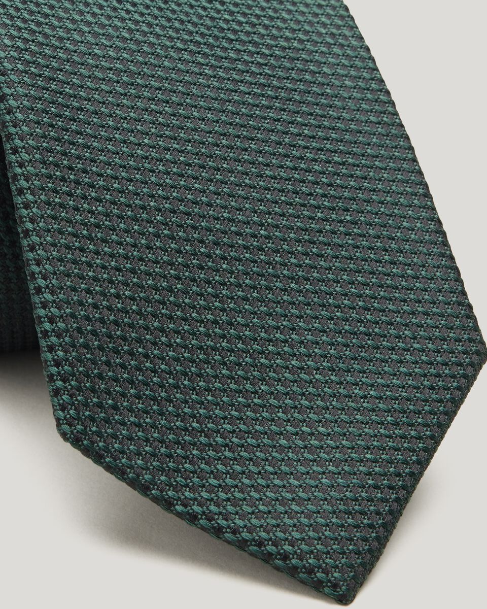 Silk Textured Two-tone Tie, Dark Green, hi-res